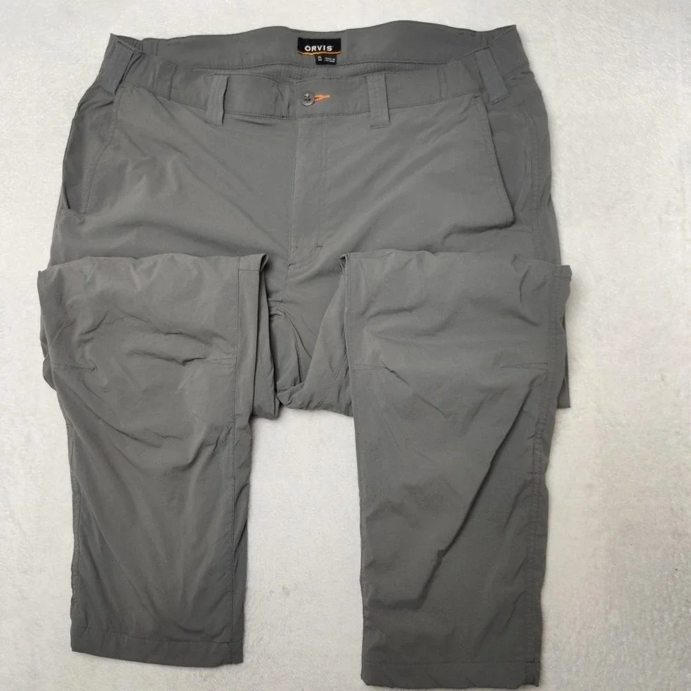 Orvis Pants Mens XL 38x32 Gray Fleece Lined Outdoor Hiking Travel Winter Work‎